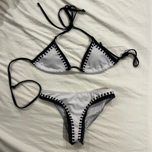 Black and White Bikini Set